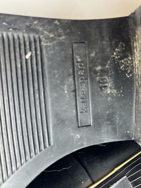 kate spade Black Chelsea Rain Booties with Gold Trim - Picture 11 of 13